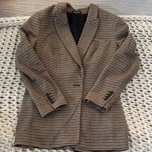 Express Brown and Black Checkered Blazer